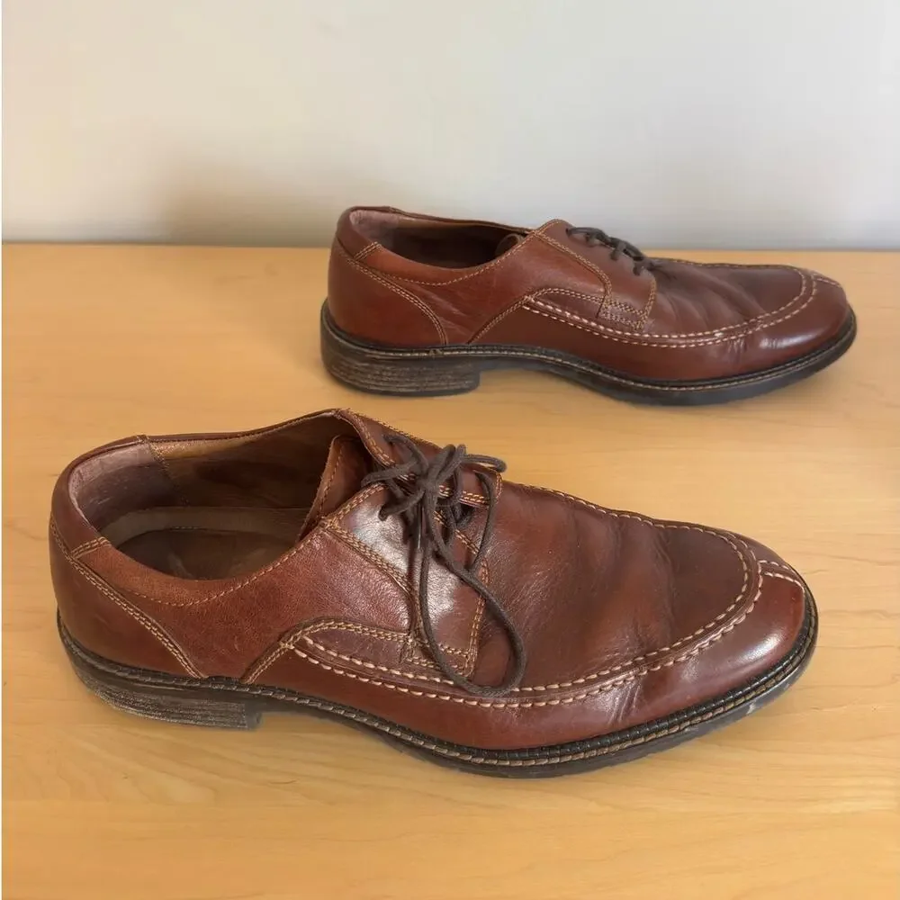 Johnston & Murphy XC4 Men's Size 9 Brown Leather Split Toe Moc Toe Oxford Shoes